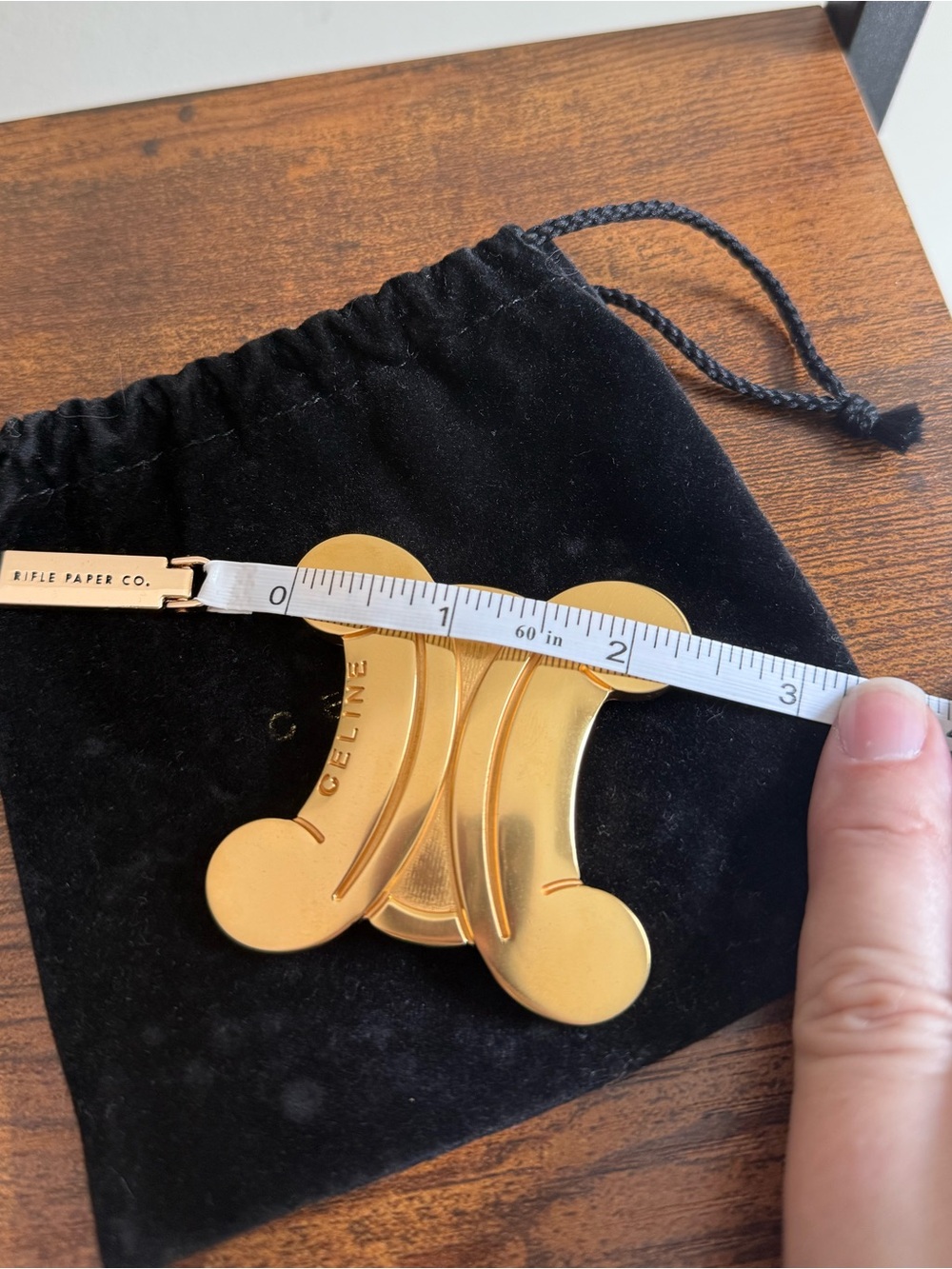 Celine Gold Triomphe Brooch - Picture 9 of 11